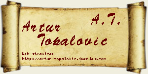 Artur Topalović vizit kartica